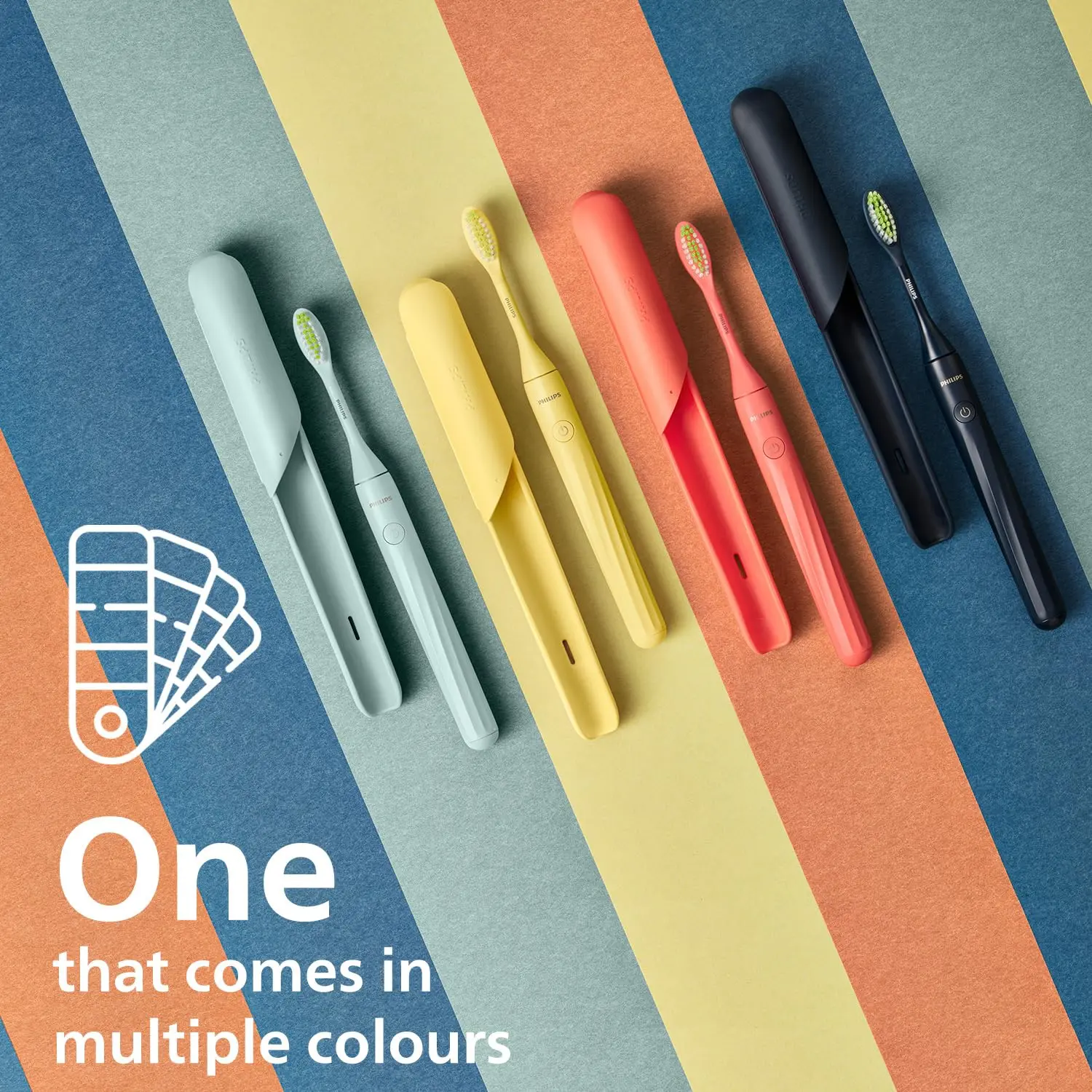 The Philips Sonicare One Midnight Blue battery toothbrush offers micro-vibrations and a two-minute timer for a brighter smile on the go, complete with a travel case.