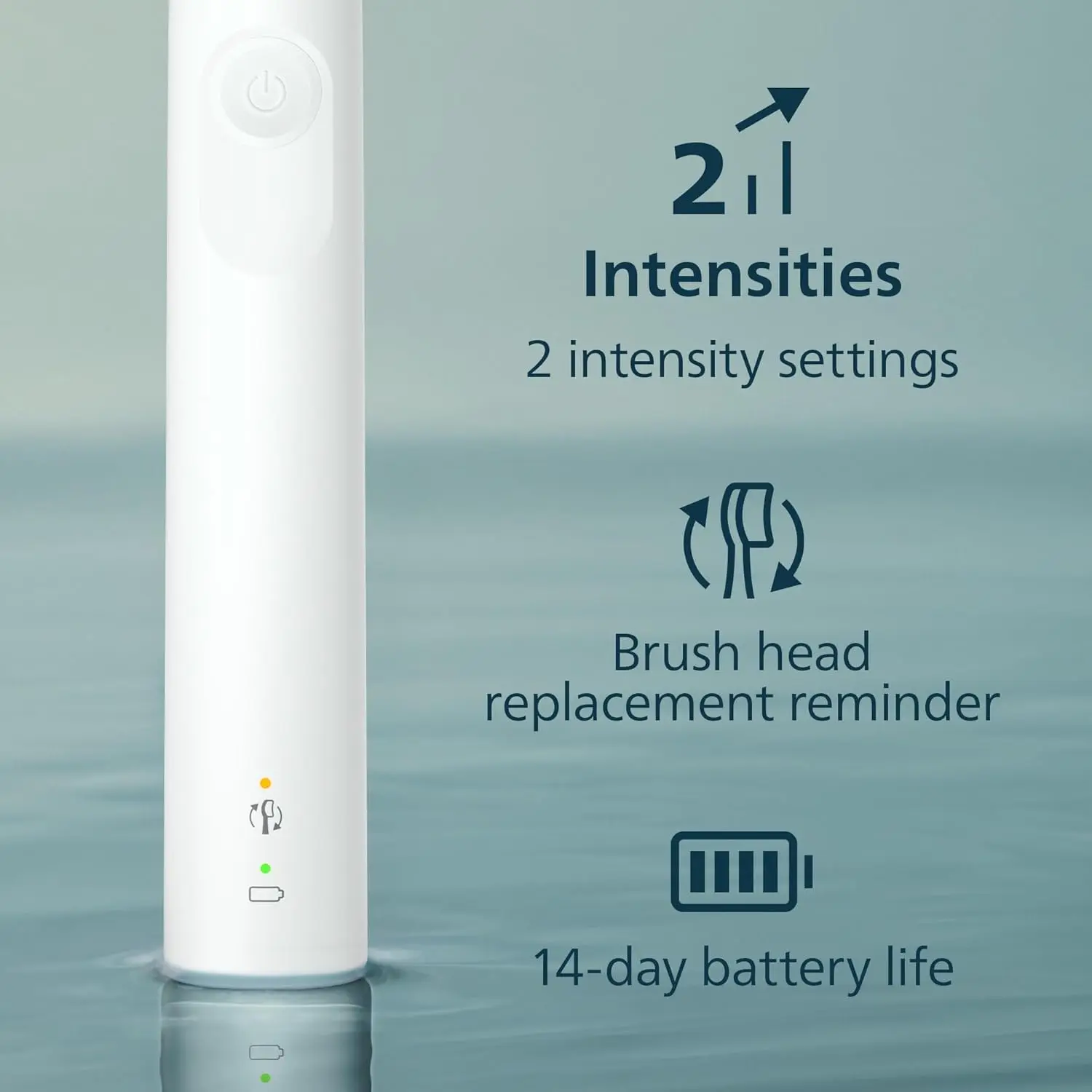 The Philips Sonicare 4100 electric toothbrush in white provides advanced plaque removal and gentle gum care with its pressure sensor and rechargeable handle.