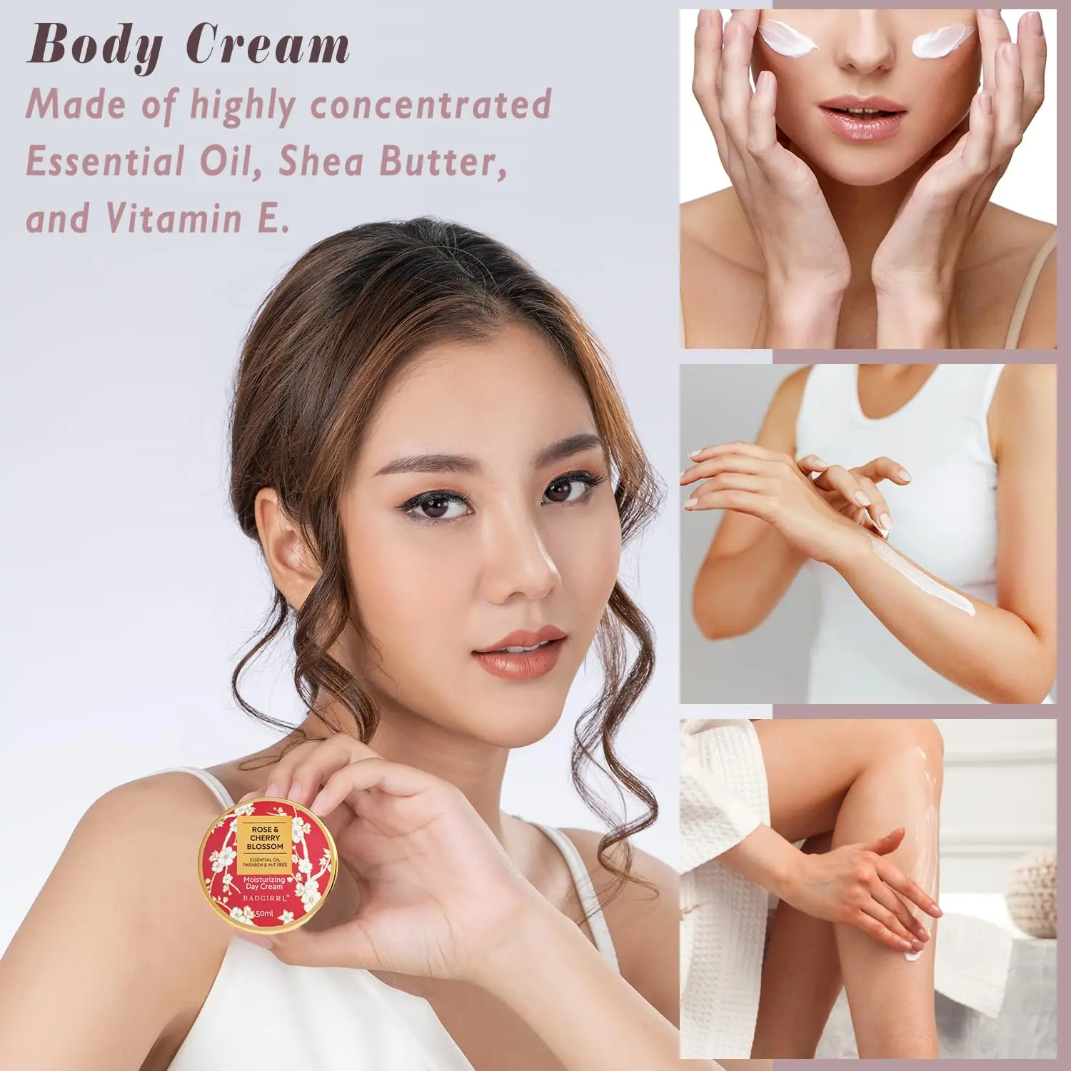 This luxurious rose and cherry blossom spa gift set includes bath bombs, lotions, and aromatherapy items in a handmade basket, perfect for Christmas, birthdays, or Mother's Day.