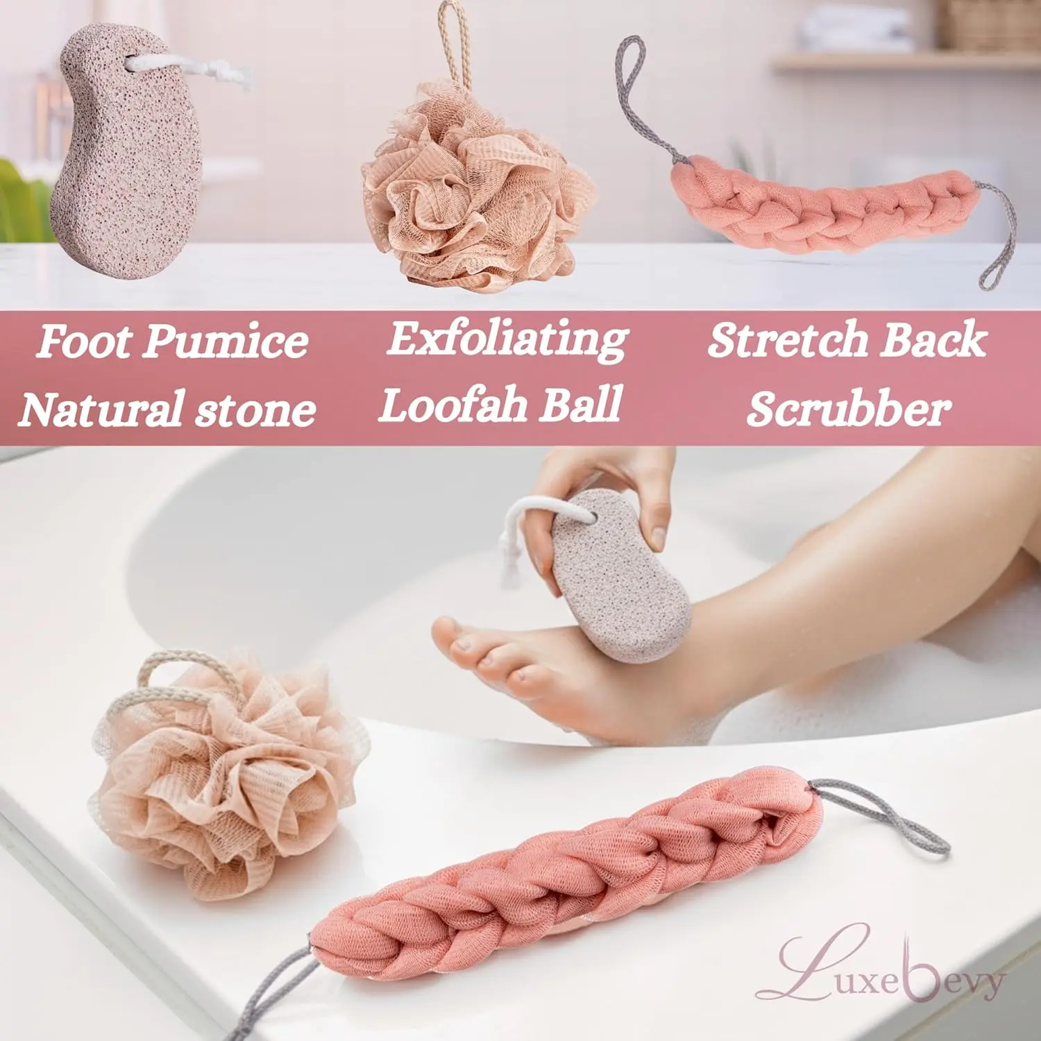 This 14-piece spa gift set for women includes a coral fleece towel wrap, hair towel, loofah, back scrubber, and makeup remover pads, perfect for a luxurious at-home spa experience.