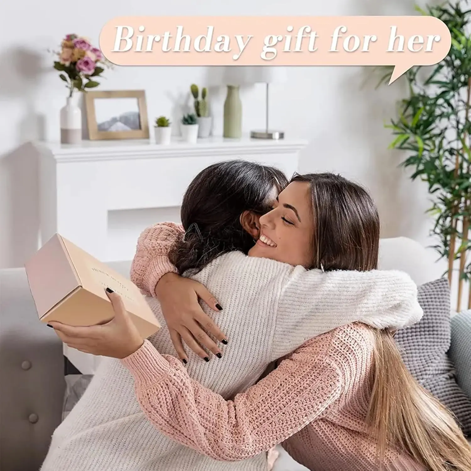 This spa gift set for women includes a tumbler, bath bomb, handmade soap, scented candle, towel, eye mask and gift card perfect for birthday gifts for mom, wife, sister, and best friend.