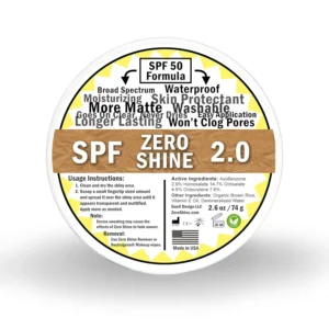 Small jar of SPF for scalp micropigmentation, designed to mattify and moisturize, with instructions to apply lotion first if the scalp is dry.