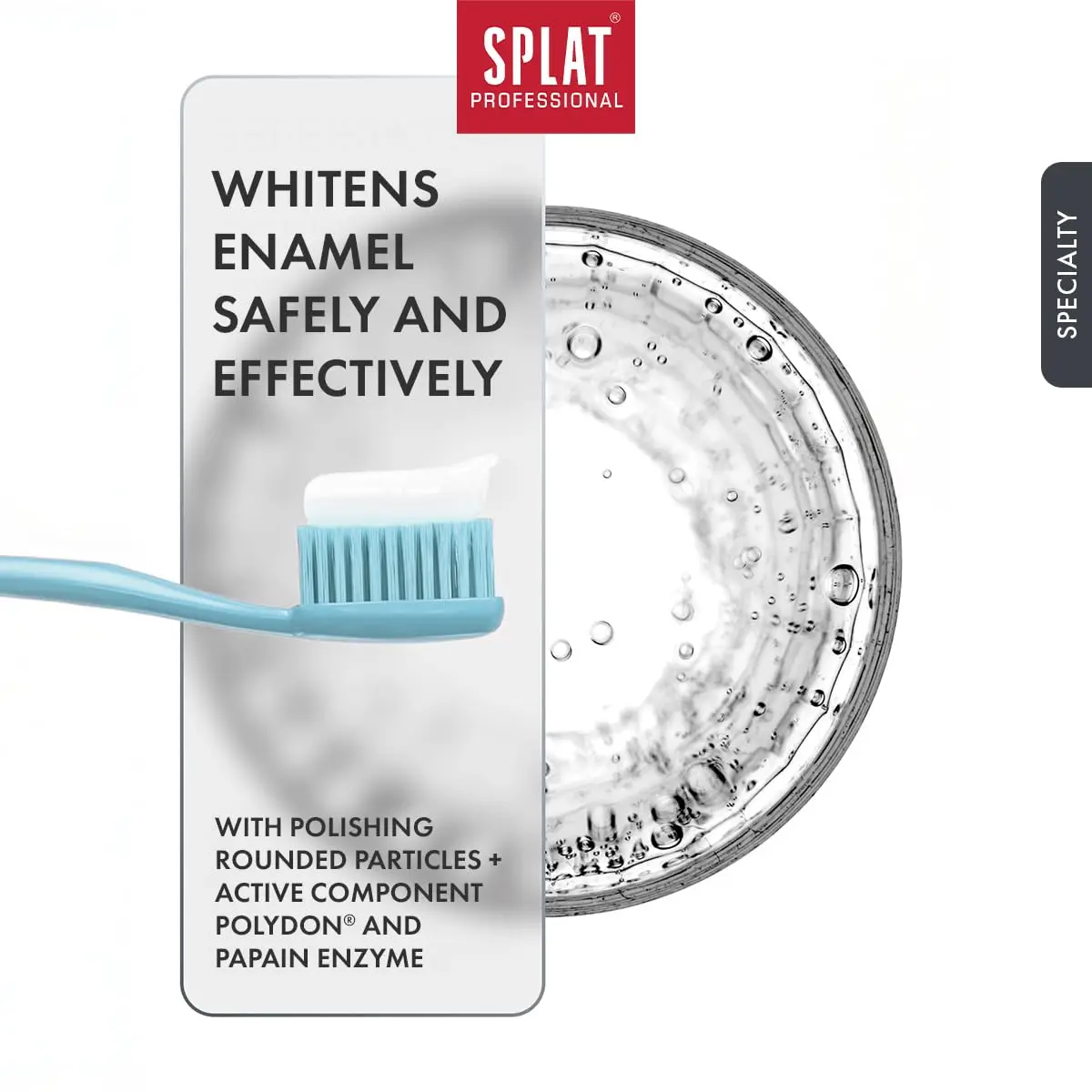 SPLAT Biocalcium toothpaste helps remineralize enamel and reduce sensitivity with Hydroxyapatite and Calcium Lactate, offering effective cleaning with natural papaya enzyme.