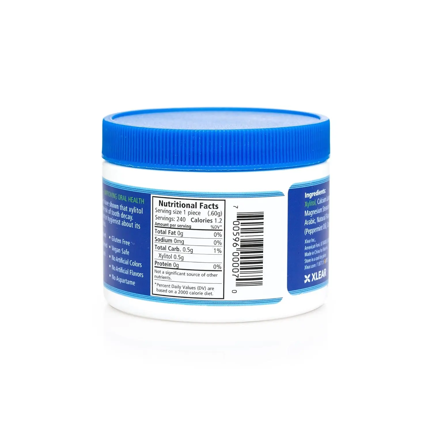 Four packs of Spry Xylitol peppermint breath mints that promote oral health, increase saliva production and stop bad breath, all in good packaging.