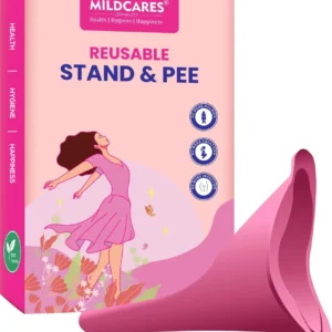 This reusable silicone female urination device allows women to comfortably and hygienically pee standing up, avoiding dirty public restrooms.