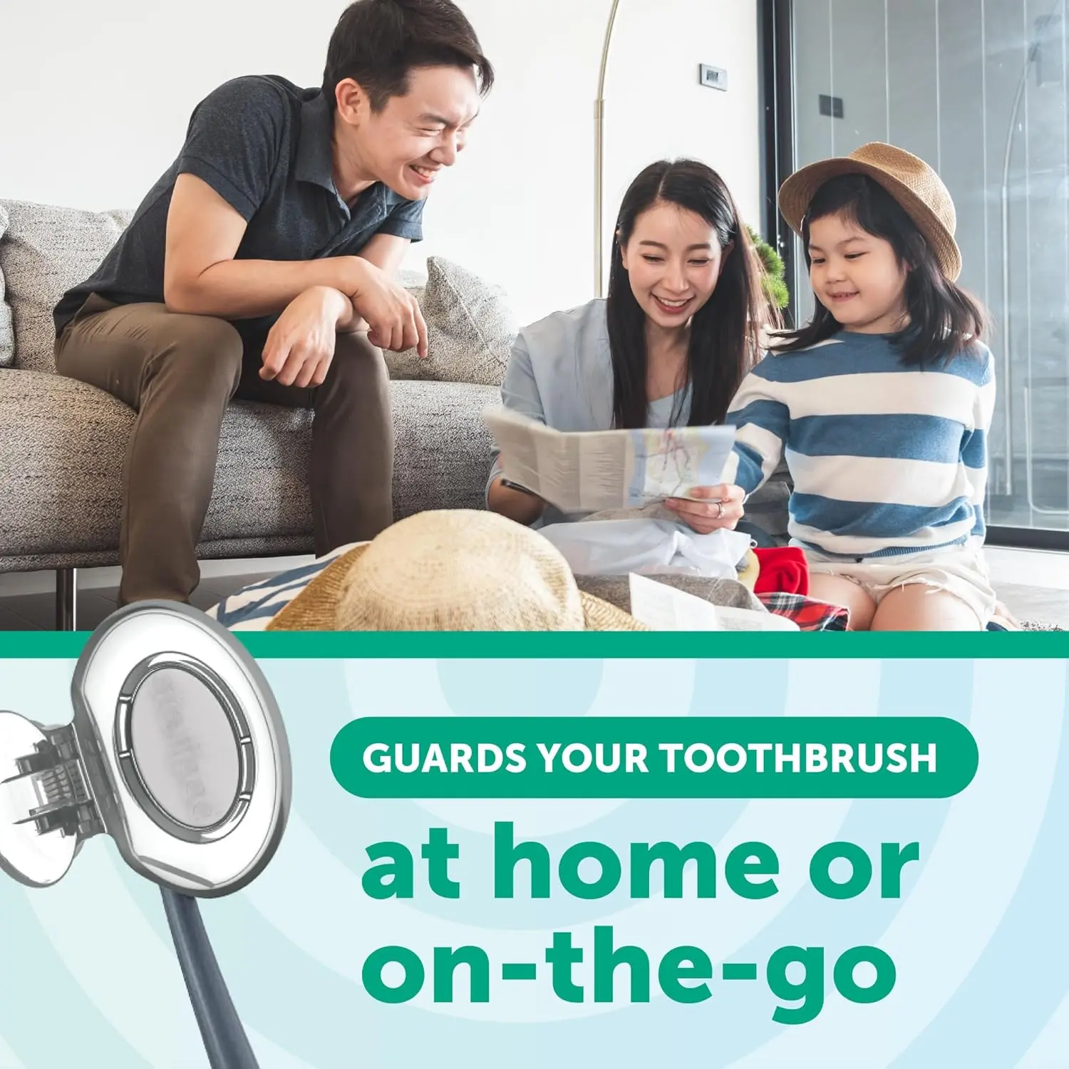 Steripod toothbrush protectors clip onto manual and electric toothbrush heads to keep bristles clean, fresh and protected from cross-contamination.