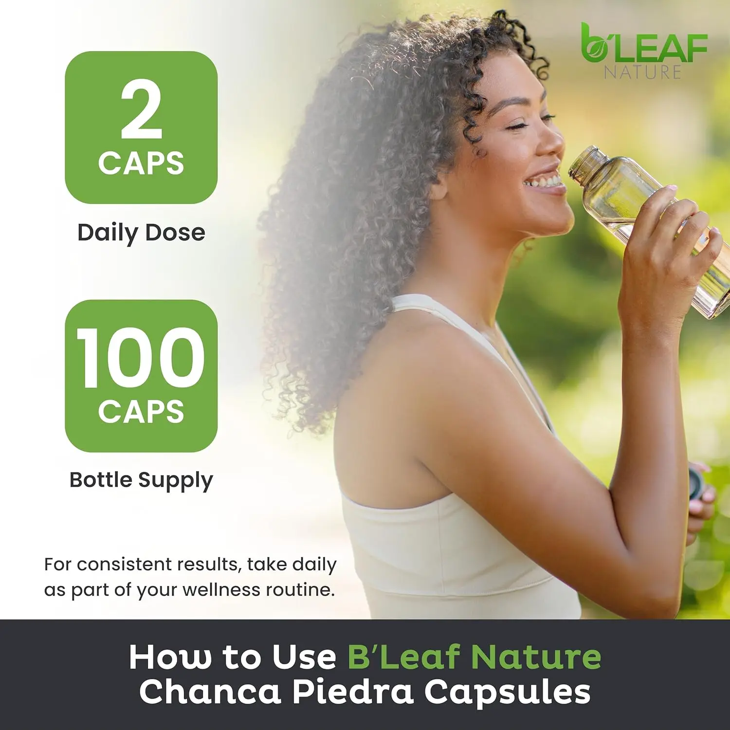 B'Leaf Nature's Stone Breaker Chanca Piedra supplement supports urinary tract health and kidney stone breaker function with a vegan, non-GMO formula.