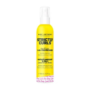 Marc Anthony Strictly Curls 5-in-1 Refresher spray bottle with shea butter and avocado oil for moisturizing, defining and refreshing curly hair.