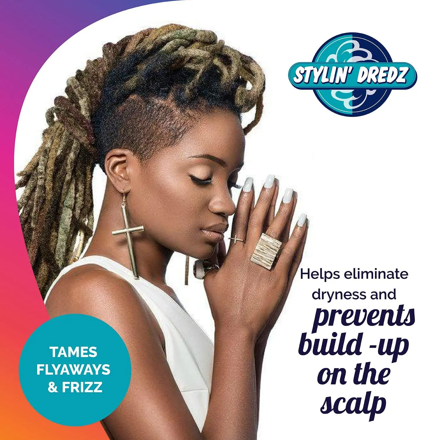 A jar of Stylin Dredz moulding gel wax formulated with tea tree oil to hold dreadlocks in place, soothe the scalp, and add a healthy shine.