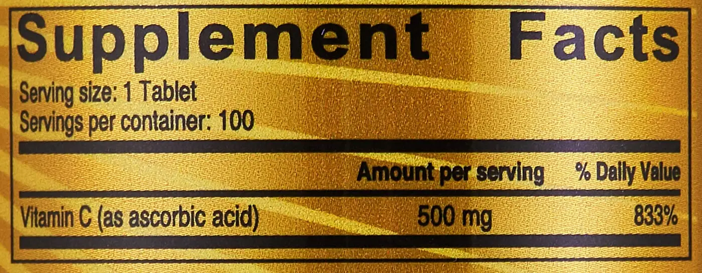 Sunshine Nutrition Vitamin C 500mg tablets provide antioxidant support and help boost the immune system.