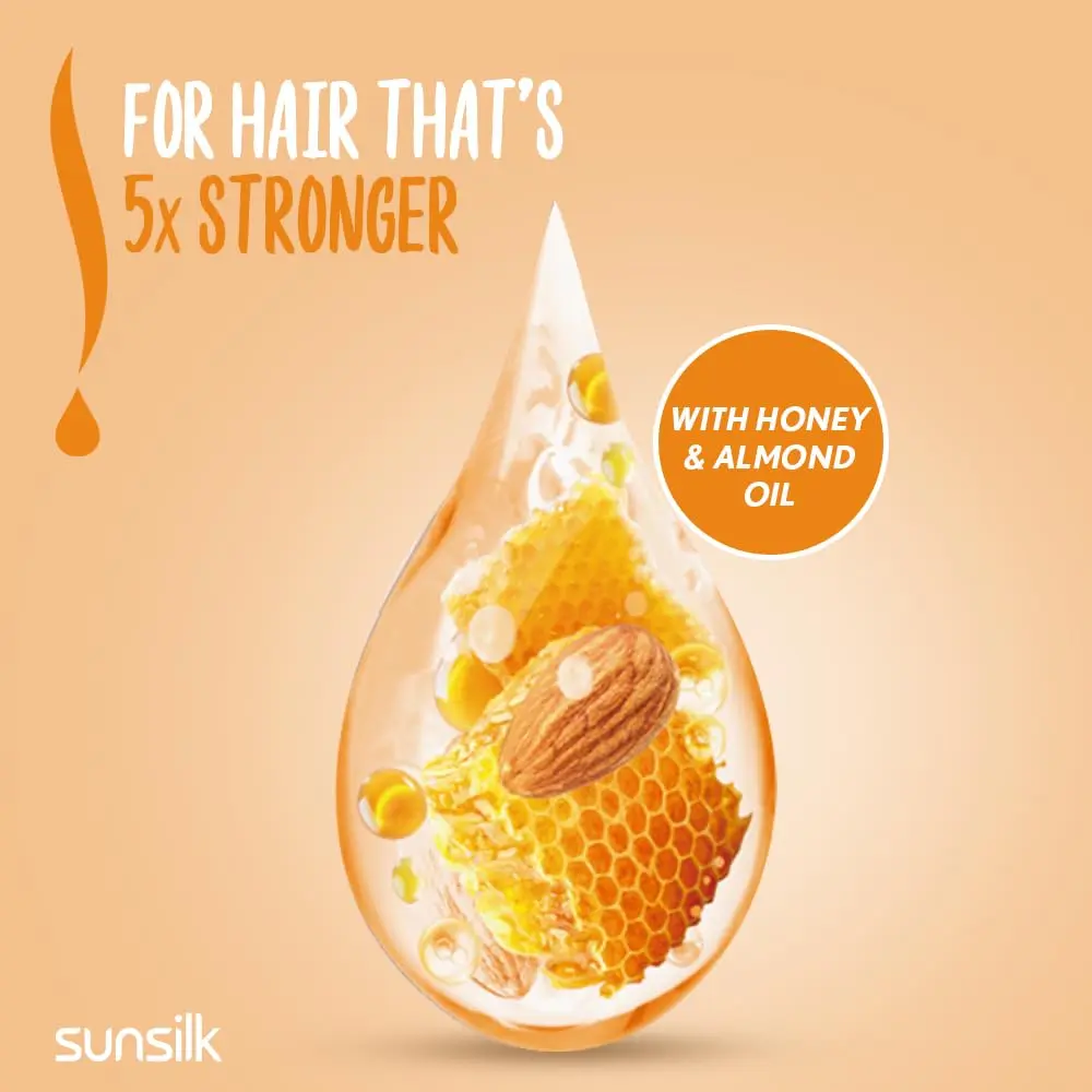 Sunsilk Honey Anti-Breakage shampoo and conditioner set with almond oil nourishes and helps prevent breakage for soft, smooth, healthy-looking hair.