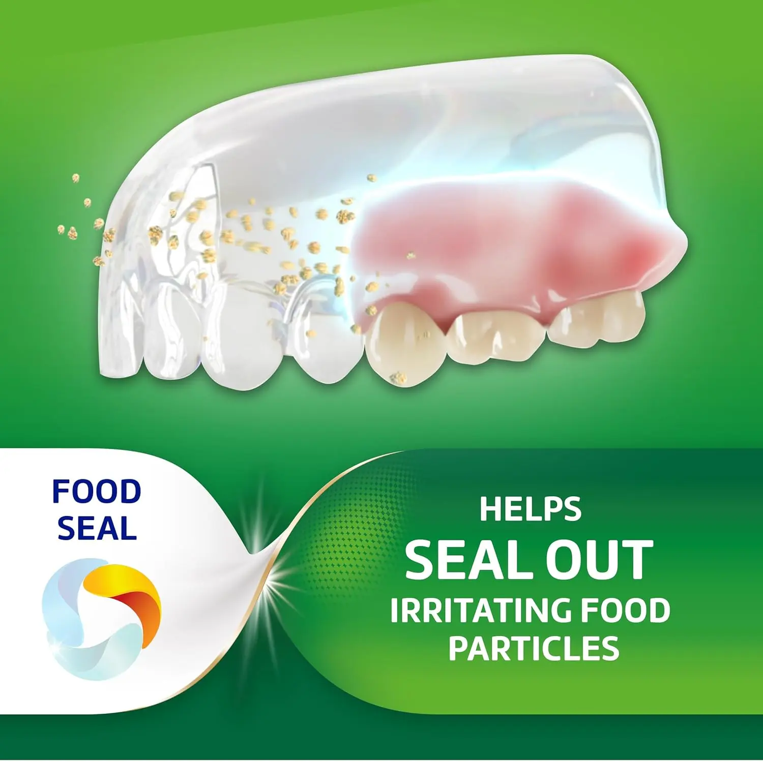 Two pack of Super Poligrip zinc-free denture adhesive cream providing a strong, 12-hour hold that helps to seal out food particles and prevent gum irritation.