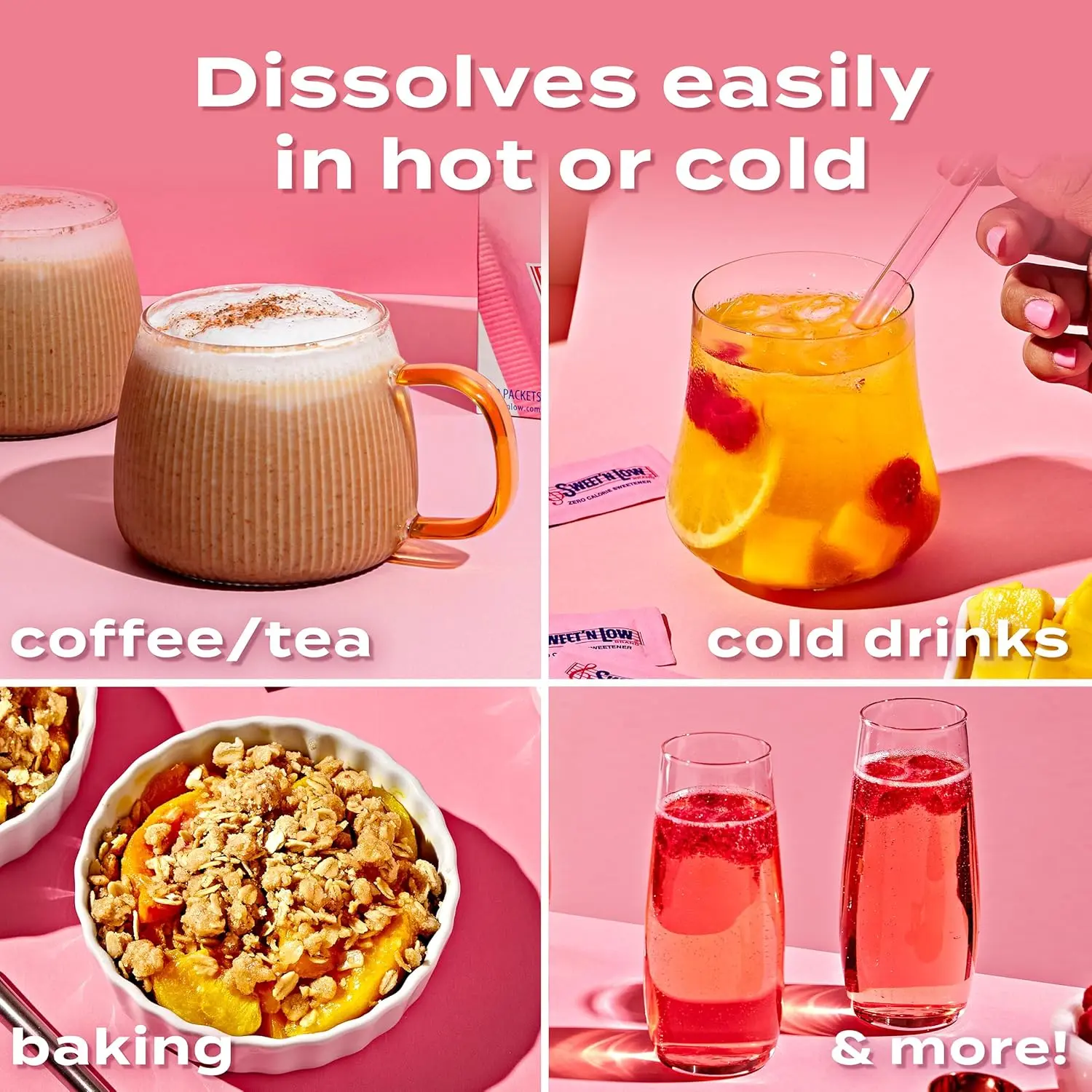 A box of Sweet 'N Low zero calorie sugar substitute single-serve packets.