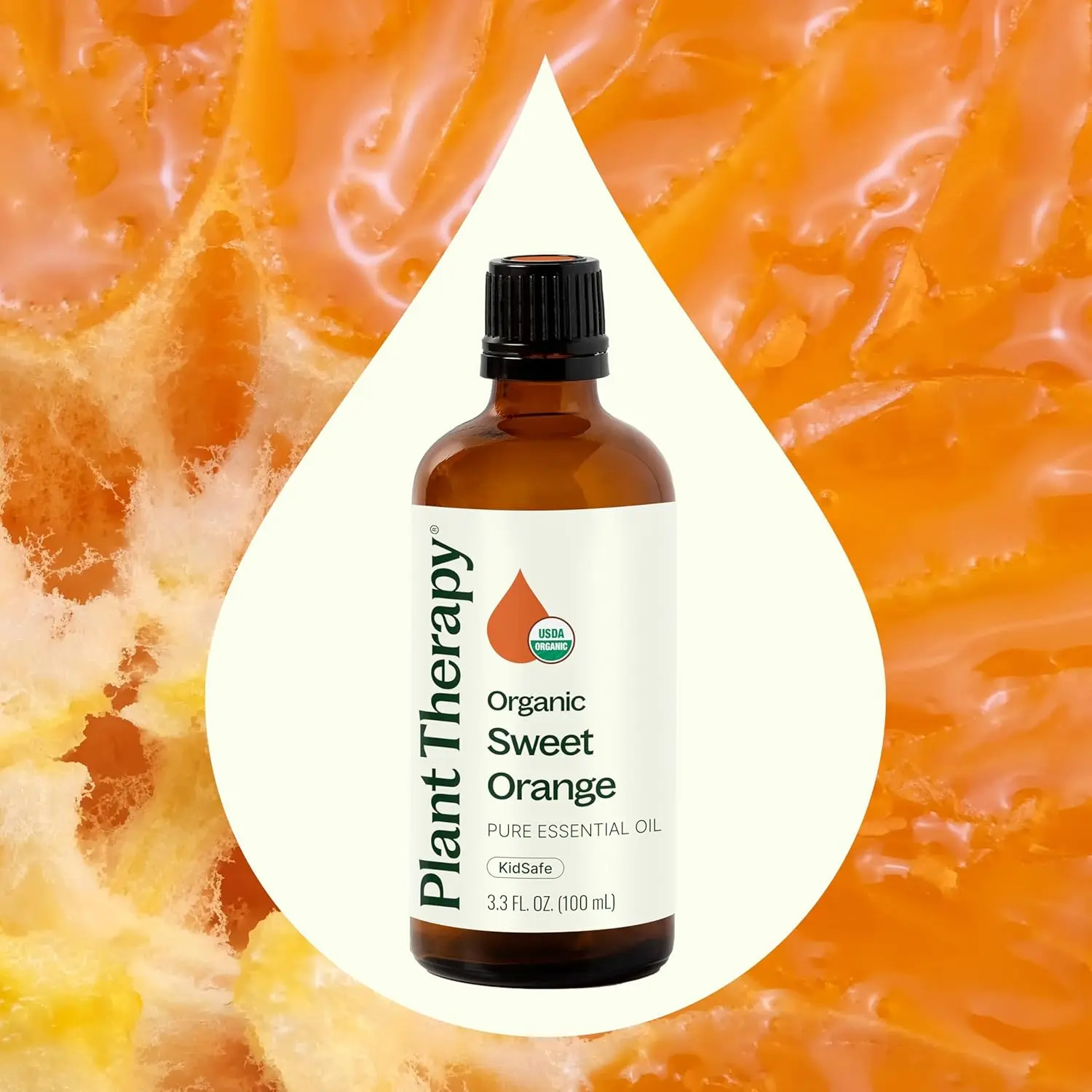 Plant Therapy sweet orange essential oil promotes happiness, boosts mood and supports a healthy immune system with its light, fresh, citrus aroma.