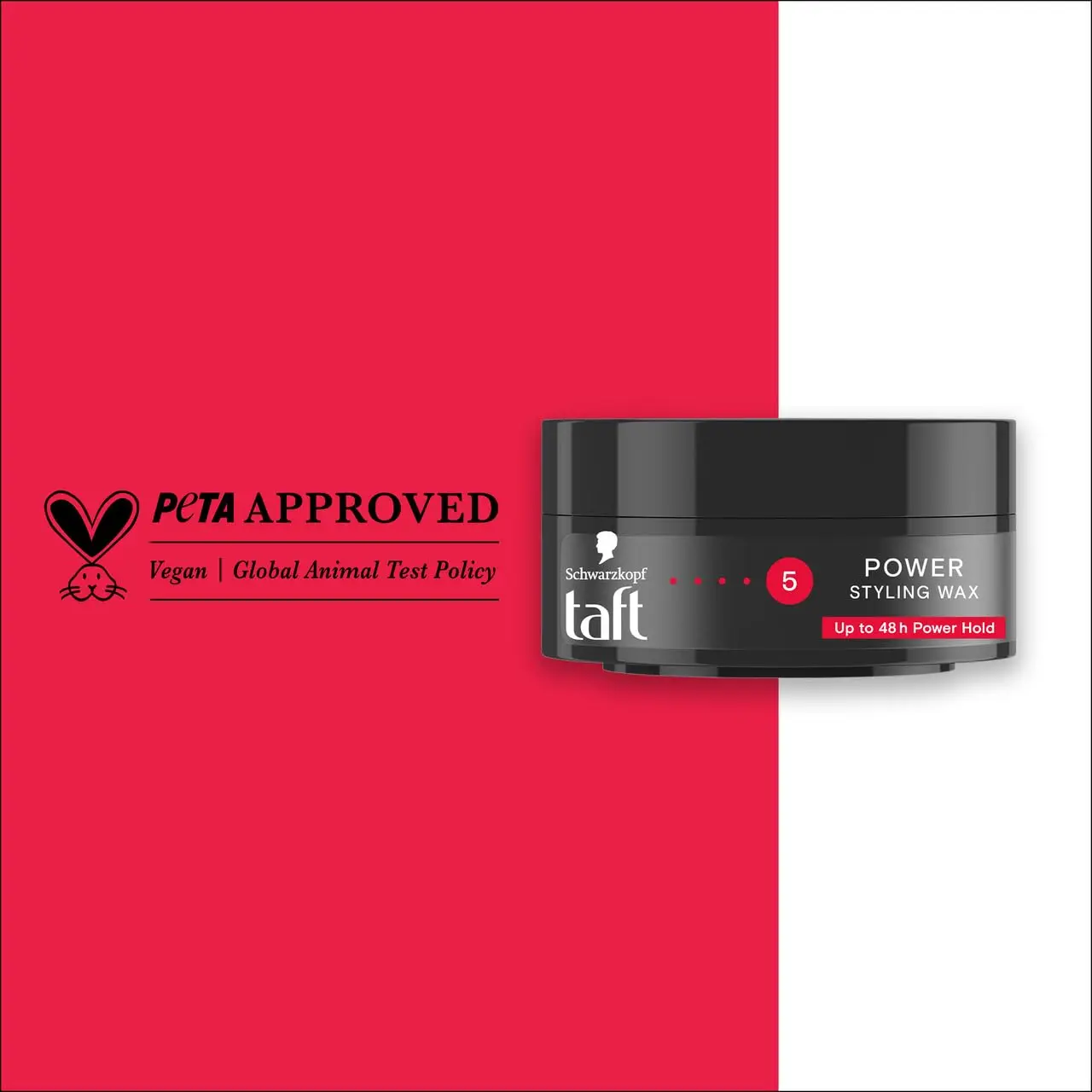 Schwarzkopf Taft Power Wax provides caffeine-strength, all-weather power hold for structured and strengthened hair, working effectively on both wet and dry hair.