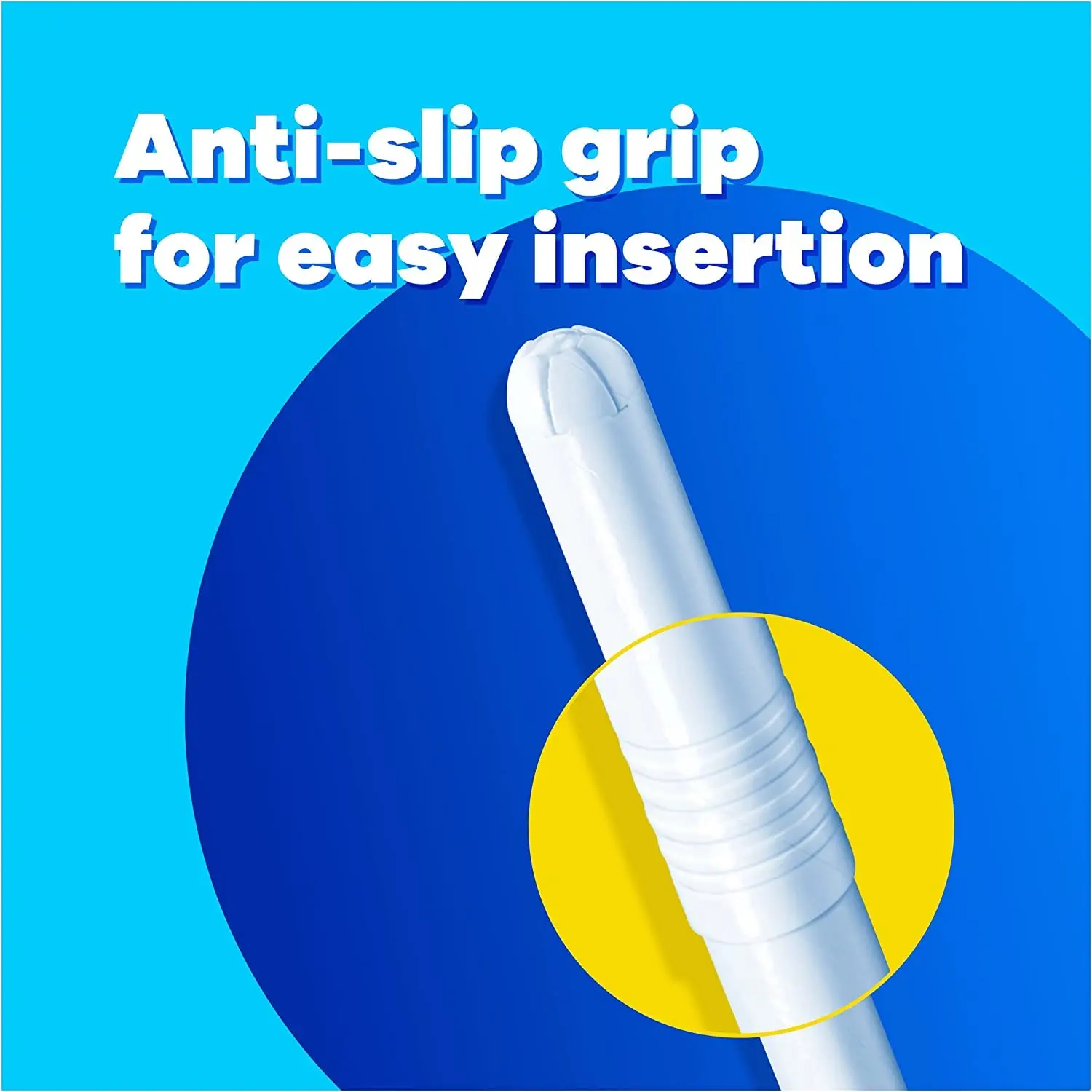 This image shows a Tampax Compak Super Plus tampon with a retractable plastic applicator designed for easy insertion, offering leak protection and discreet period care with absorption channels.