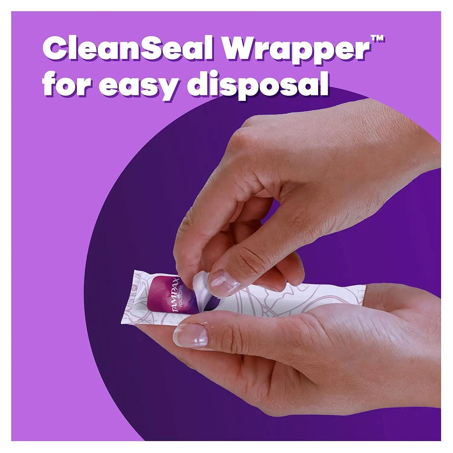 Tampax Radiant Compact Tampons Multi Pack with LeakGuard Braid offers discreet, comfortable, and up to 100% leak-free period protection.