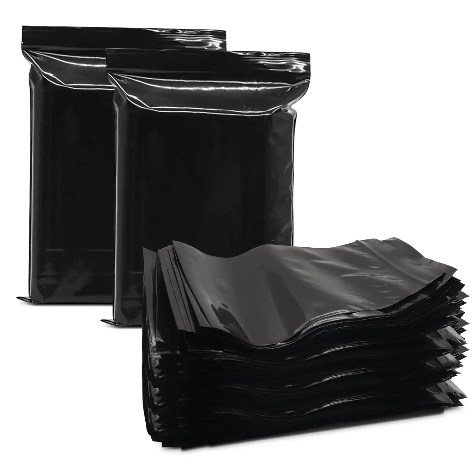 This package includes 200 small, black, opaque tampon disposal bags perfect for discreetly disposing of feminine hygiene products like pads and liners.