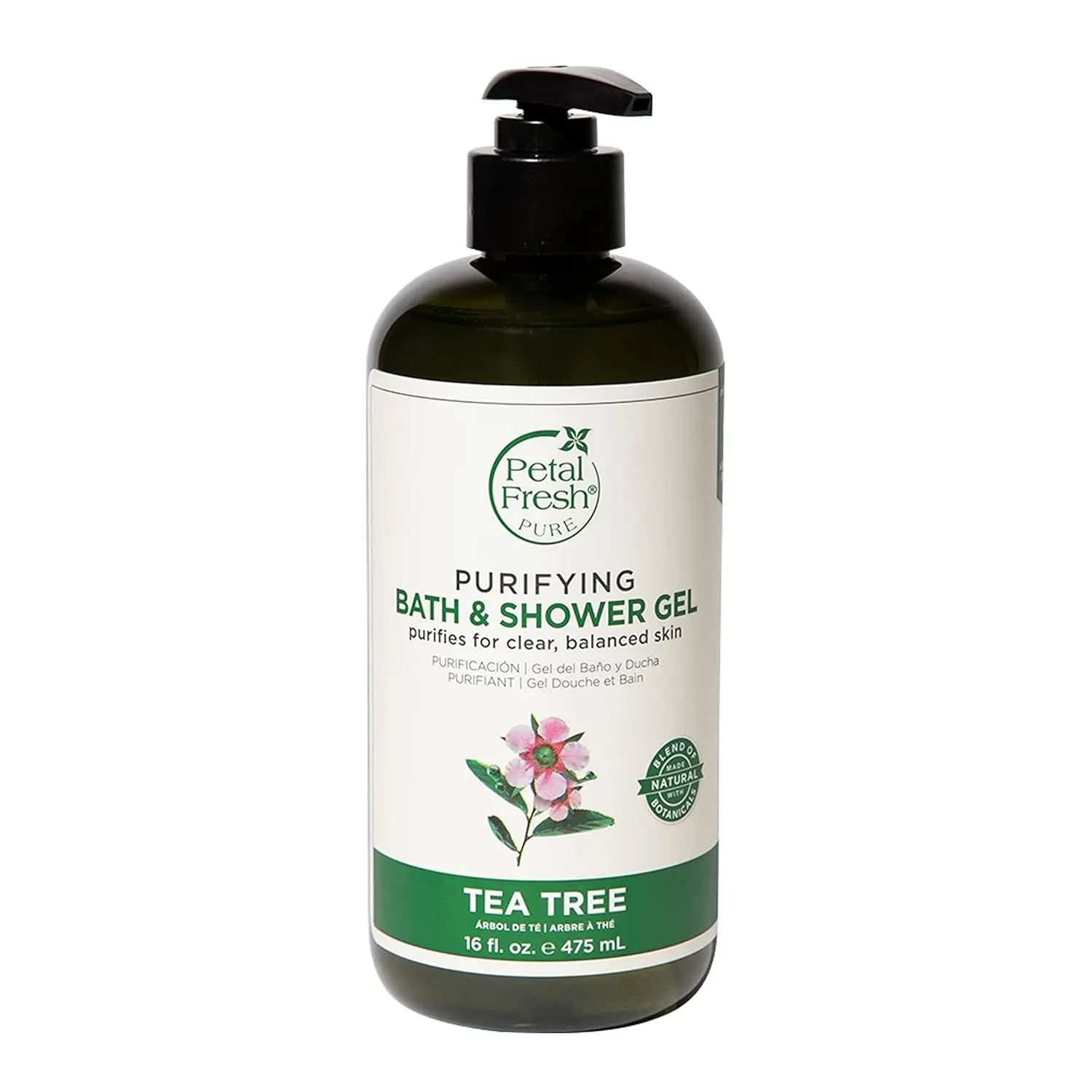 Petal Fresh Tea Tree body wash infused with essential oils for purifying and invigorating daily cleansing, embodying ancient Australian healing traditions.