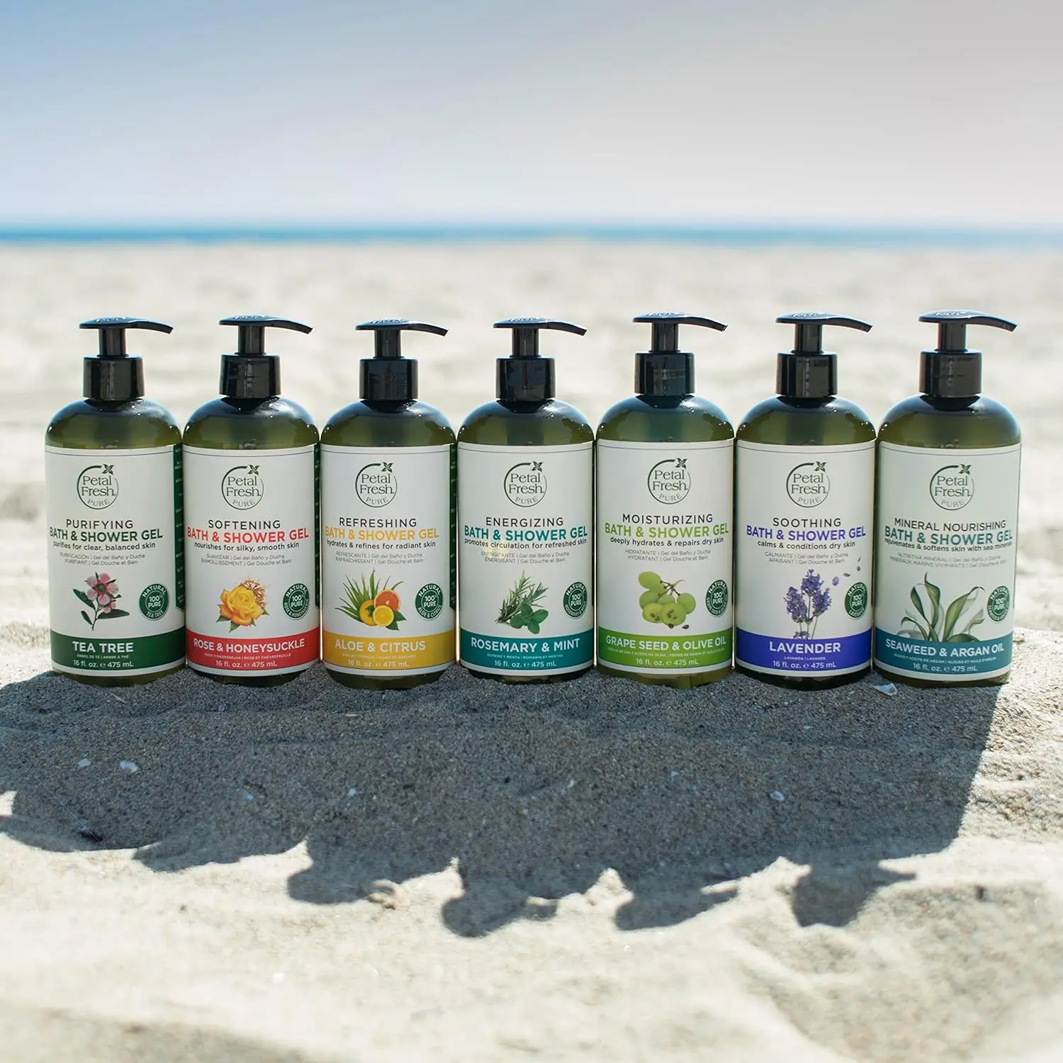 Petal Fresh Tea Tree body wash infused with essential oils for purifying and invigorating daily cleansing, embodying ancient Australian healing traditions.