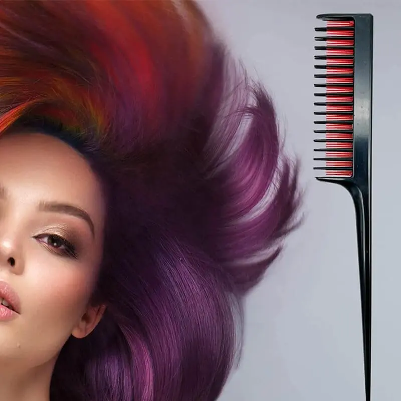 This triple teasing comb with a tail is perfect for women with fine hair, adding volume, sectioning, and styling with its three rows of teeth.