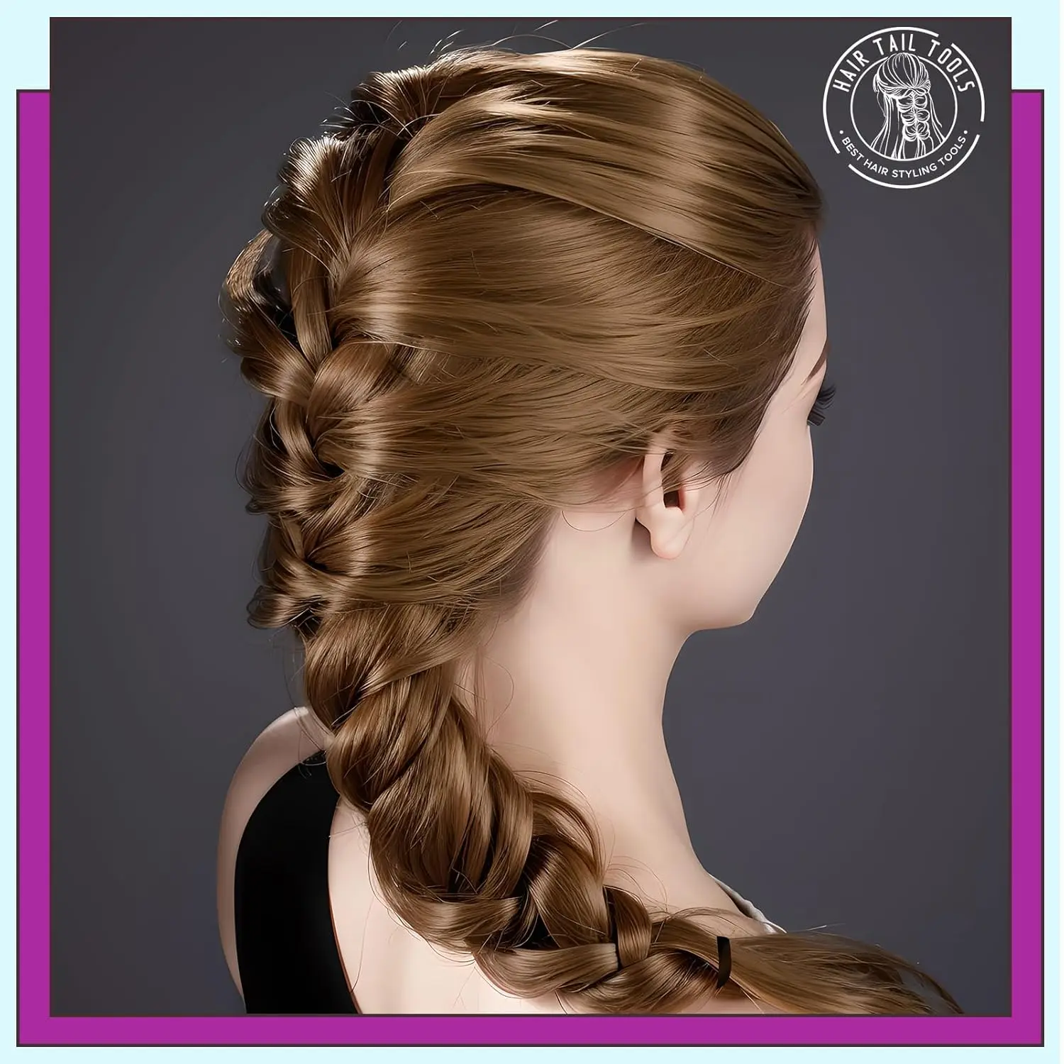 This set of Teenitor hair braid tools includes four pieces in purple and blue colors, designed for creating French braids and stylish ponytails for all hair types and ages.