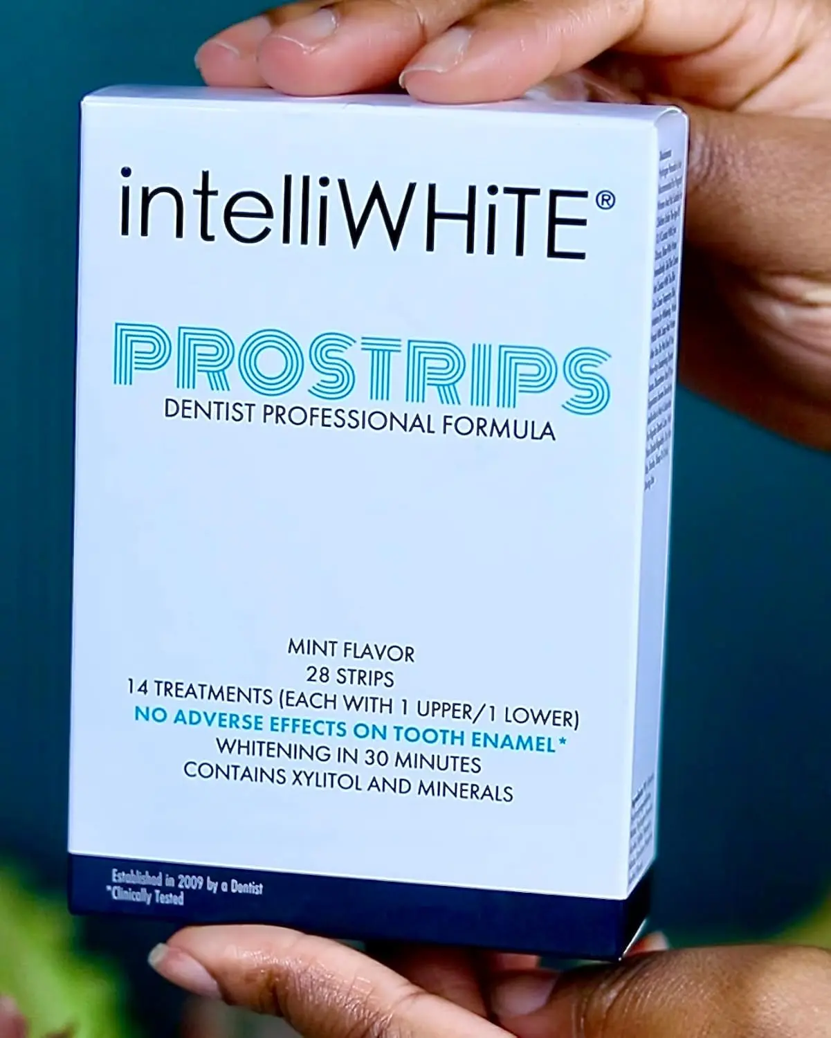 intelliWHiTE Prostrips safely whiten teeth up to 12 shades with a zero sensitivity formula that hydrates and helps mineralize enamel.