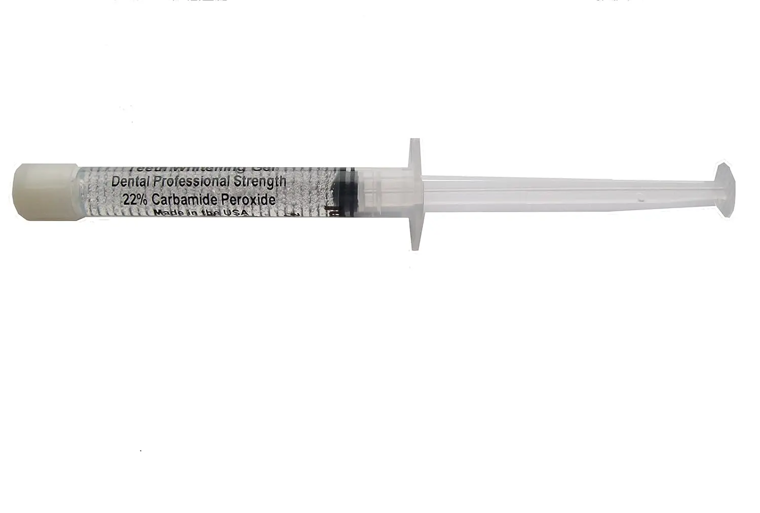 Ten 3ml syringes of 22% carbamide peroxide teeth whitening gel, a professional strength formula made in the USA for removing stubborn stains at home.