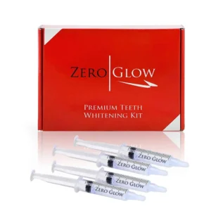 Four syringes of 44% carbamide peroxide teeth whitening gel refill, made fresh in the USA by Zero.