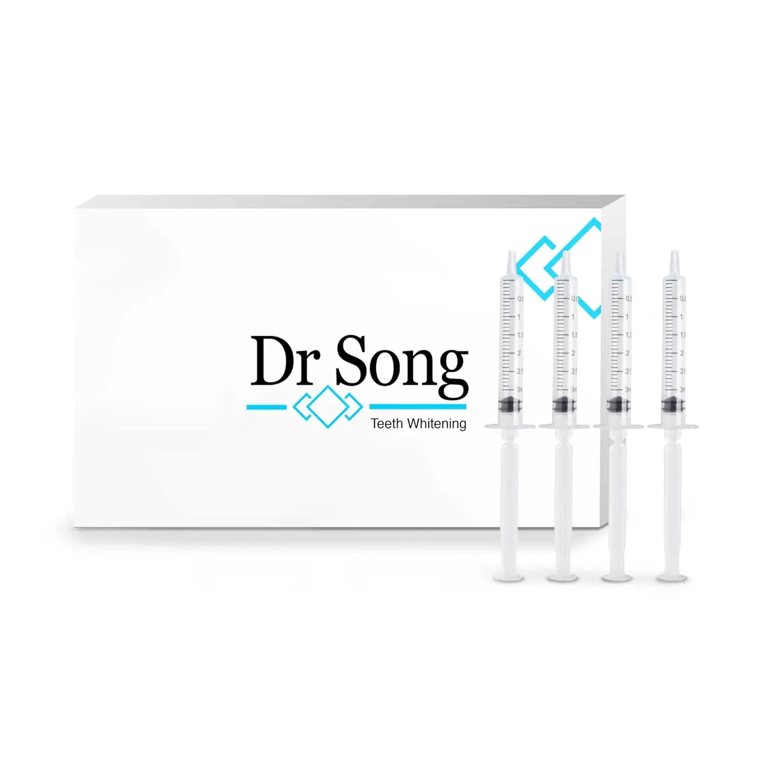 This image shows Dr Song teeth whitening gel refill syringes, a generic tooth whitener containing 35% carbamide peroxide for universal use.