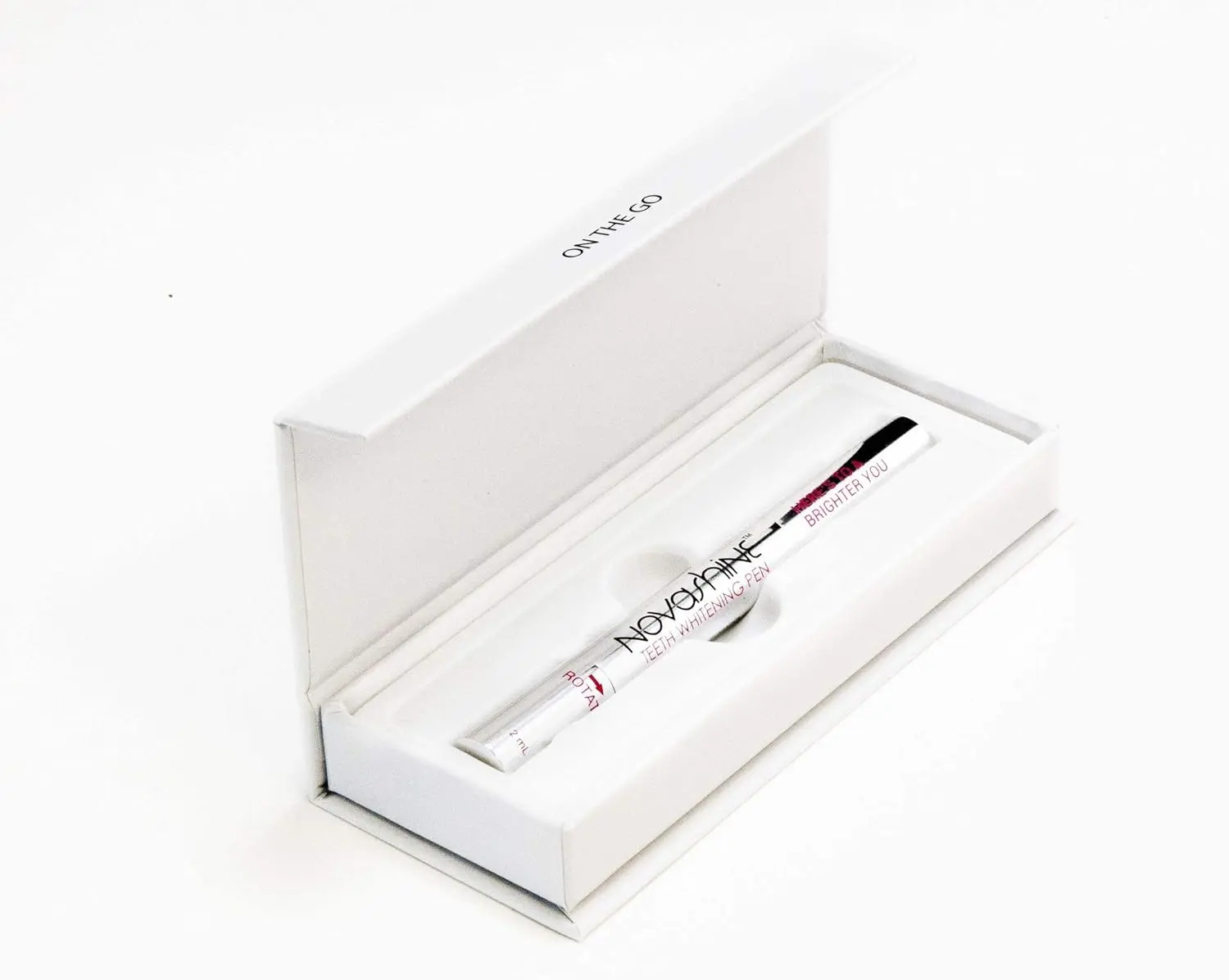 Novashine teeth whitening pen with 6% hydrogen peroxide provides up to 15 treatments to remove years of stains from coffee, tea, wine, and smoking for a brighter, confident smile.