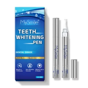 This teeth whitening pen kit includes two non-sensitive gel pens for convenient and effective at-home teeth whitening to help you achieve a brighter, whiter smile.