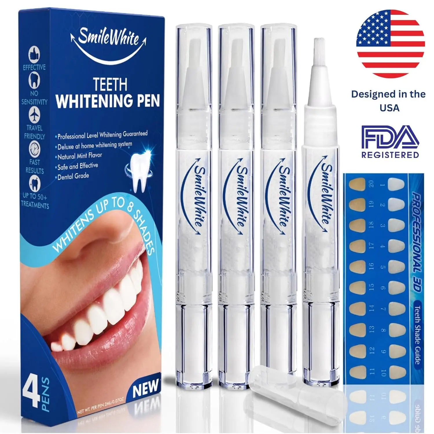 SmileWhite teeth whitening pens gently remove years of stains from coffee, wine, and more for a visibly brighter smile.