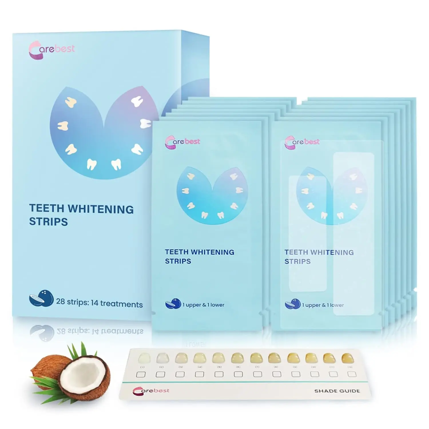 Achieve a confident, whiter smile with these enamel-safe teeth whitening strips formulated with coconut oil, gentle enough for sensitive teeth, and effective for removing stains.