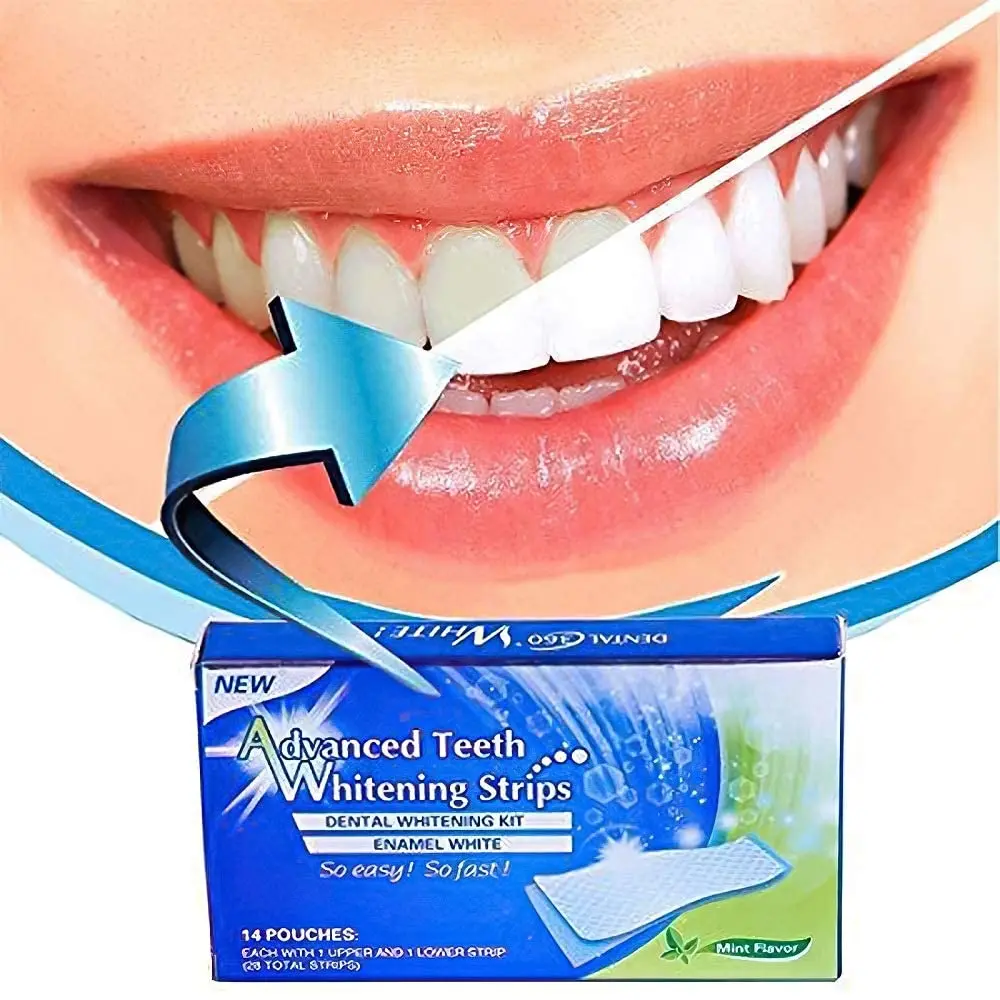 ORiTi teeth whitening strips provide 14 treatments with 28 strips for effectively removing coffee, wine, and smoking stains, revealing a brighter smile.