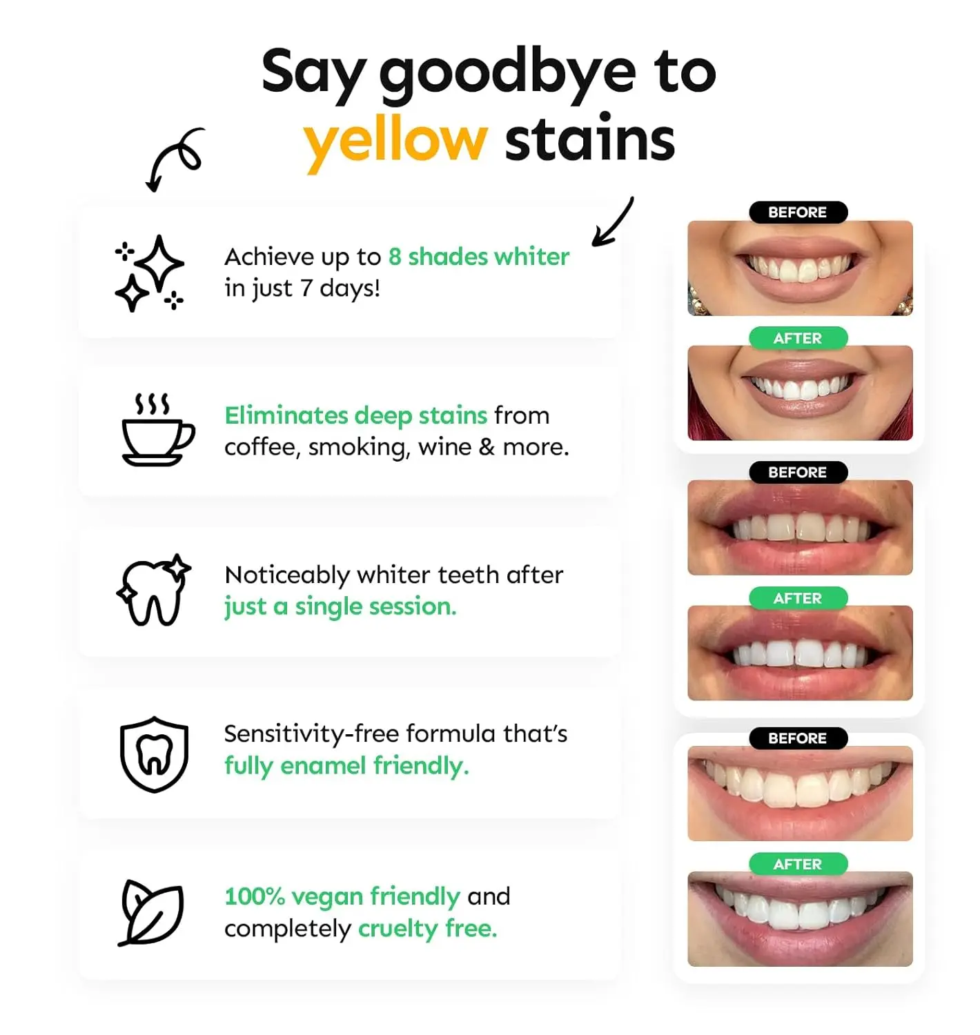 Whites Beaconsfield teeth whitening strips offer a gentle, non-peroxide formula safe for enamel and sensitive teeth, removing stains from coffee, wine, and smoking for a brighter smile in 14 days.