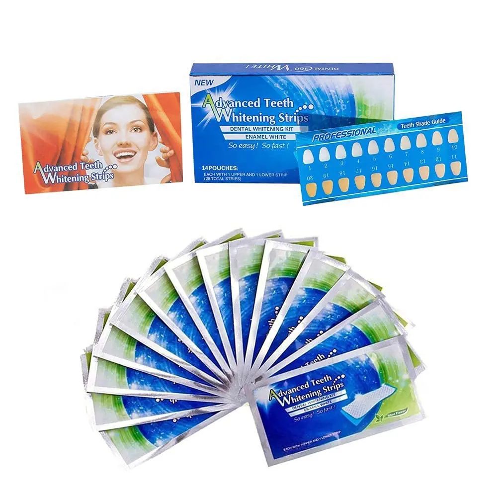 ORiTi teeth whitening strips provide 14 treatments with 28 strips for effectively removing coffee, wine, and smoking stains, revealing a brighter smile.