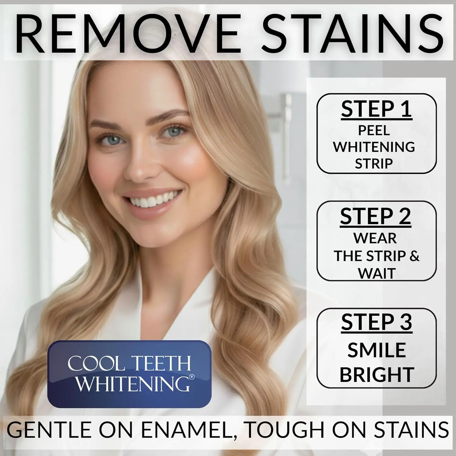 These zero peroxide teeth whitening strips are gentle and effective for whitening sensitive teeth at home in 14 treatments.