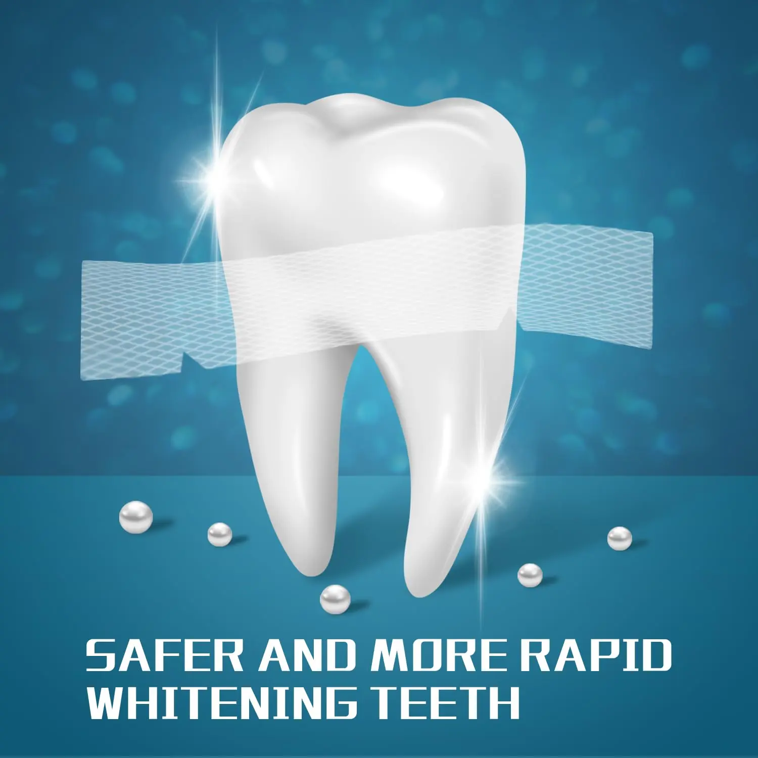 This image shows teeth whitening strips designed for sensitive teeth, promising professional whitening results at home by removing coffee, wine, and smoking stains effectively.