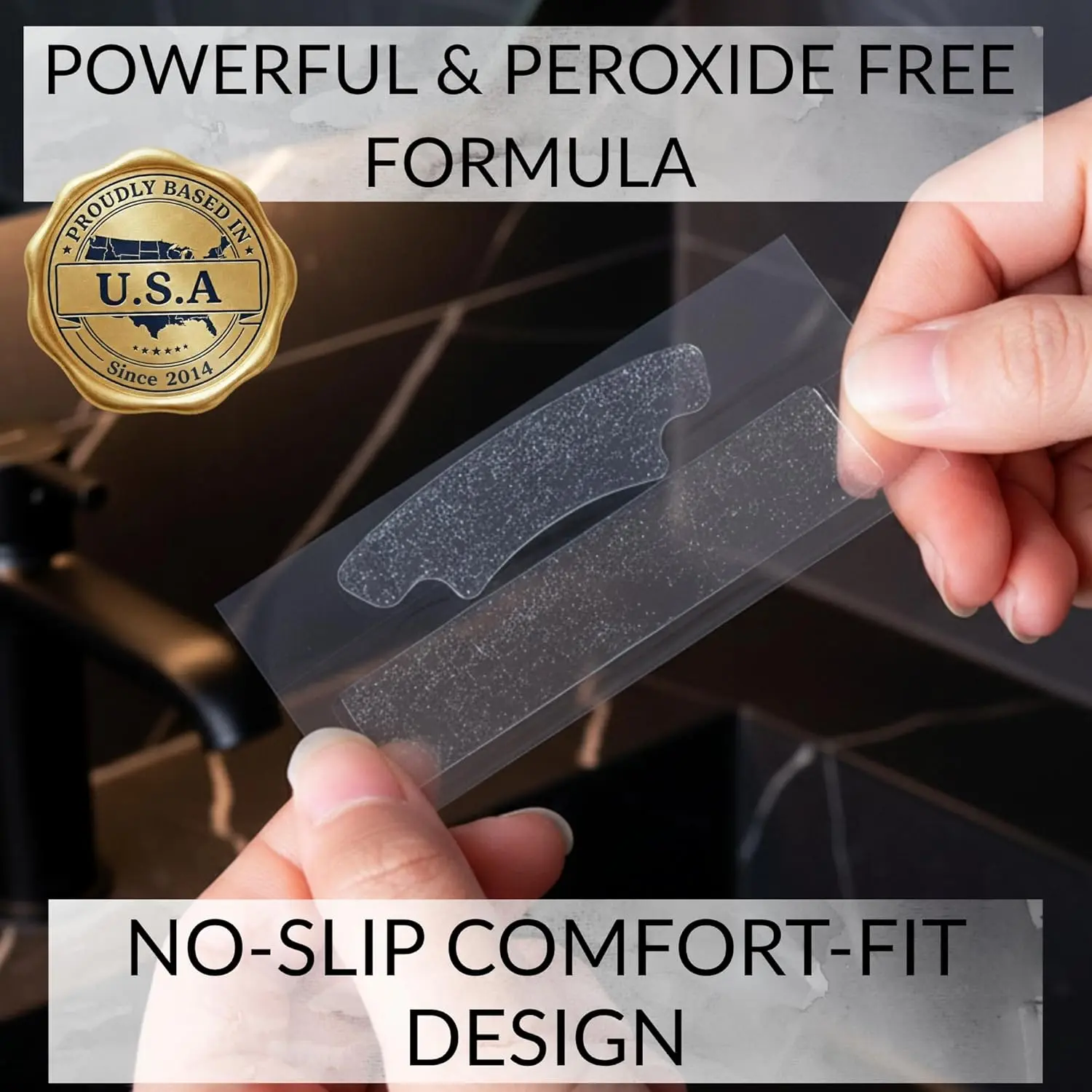 These zero peroxide teeth whitening strips are gentle and effective for whitening sensitive teeth at home in 14 treatments.