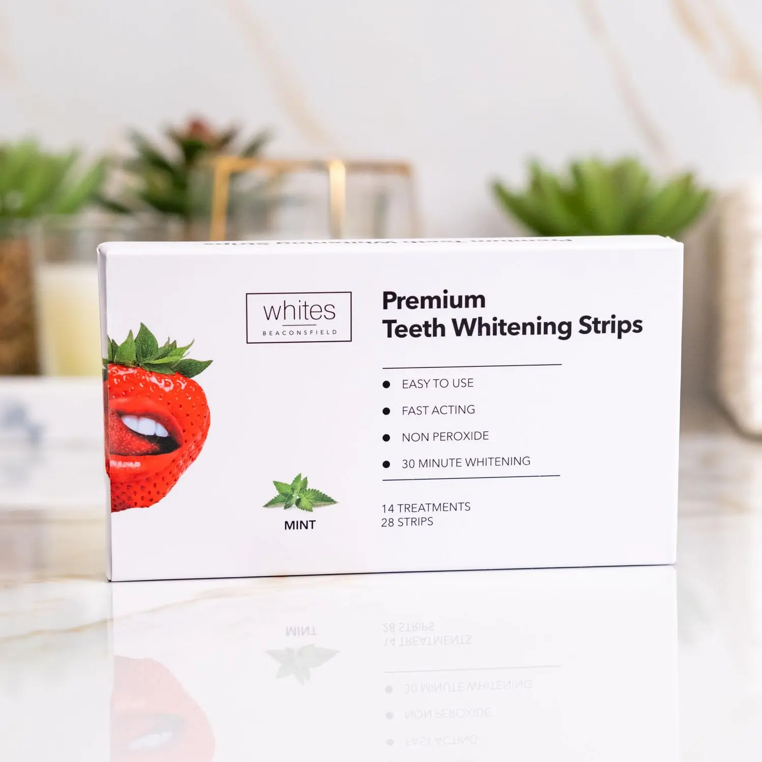 Whites Beaconsfield teeth whitening strips offer a gentle, non-peroxide formula safe for enamel and sensitive teeth, removing stains from coffee, wine, and smoking for a brighter smile in 14 days.