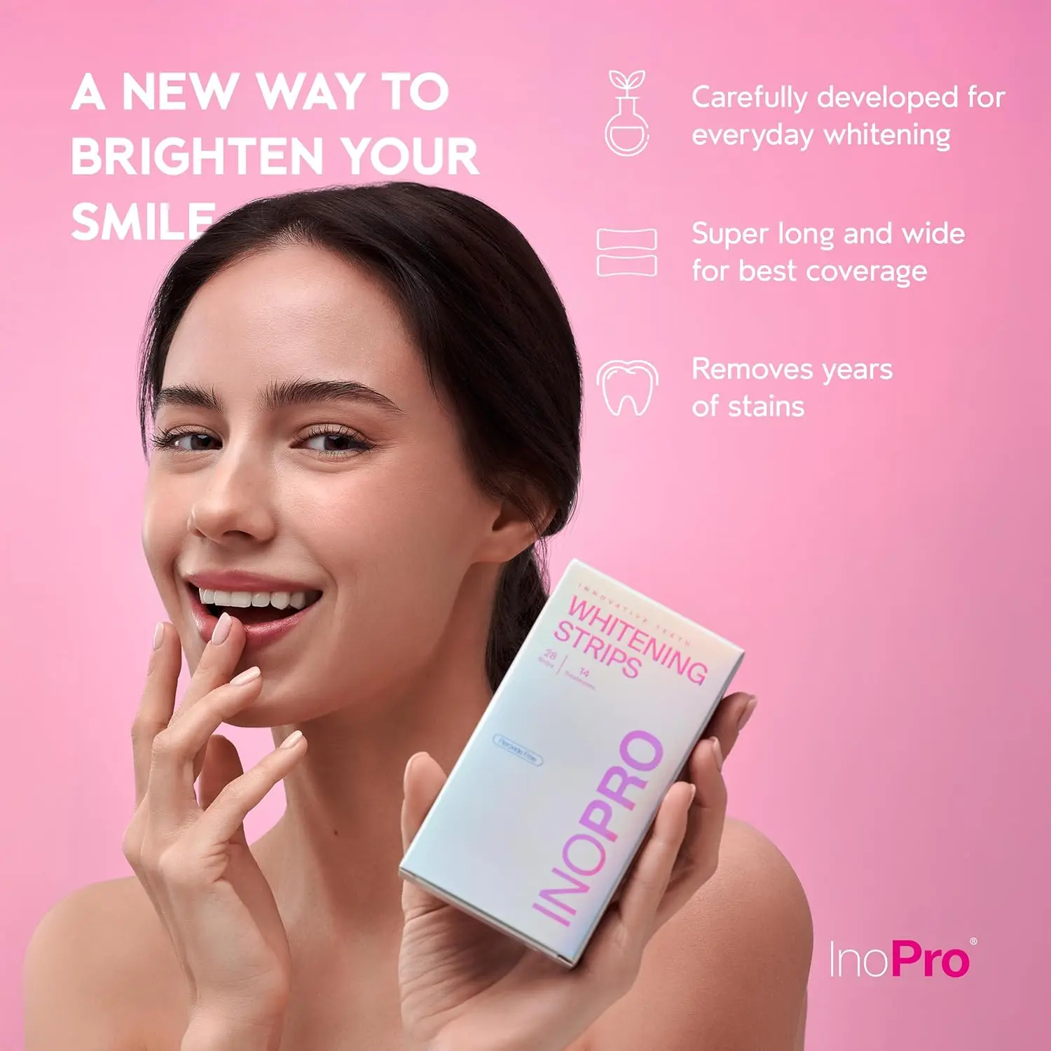 Achieve a brighter, whiter smile with this peroxide-free teeth whitening strips kit, formulated with natural ingredients and gentle on enamel for effective stain removal without sensitivity.