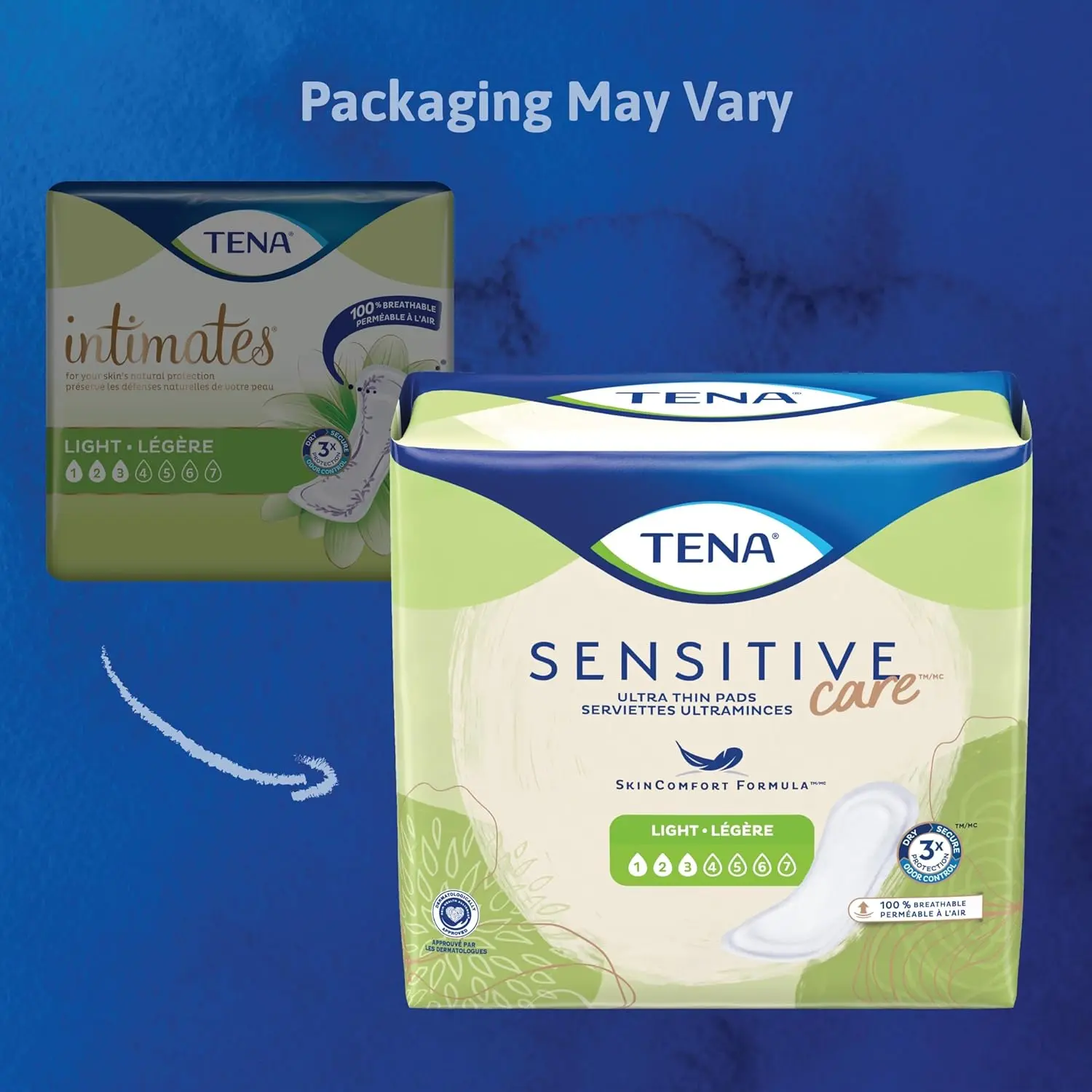 Tena Intimates ultra thin light incontinence pads with 3D Technology to wick away moisture for trusted comfort and ProSkin Technology to promote freshness and skin health, providing Triple Protection against leaks, odor and moisture, in a discreet, 9-inch length.