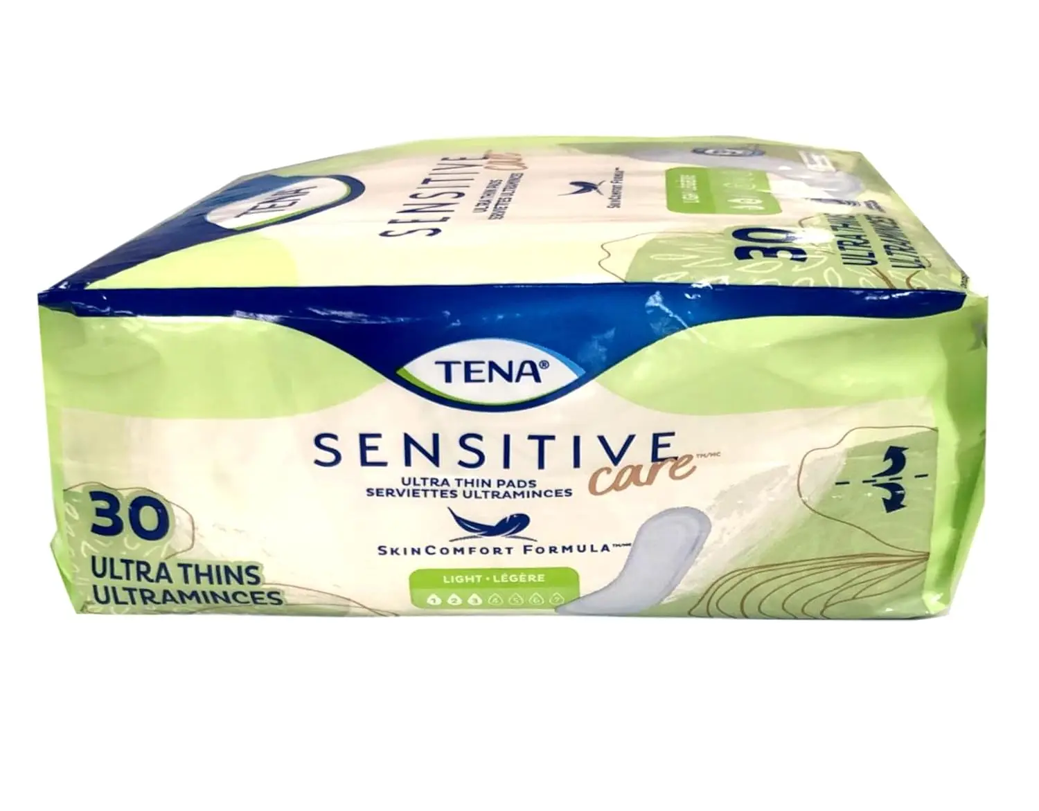 Tena Intimates ultra thin light incontinence pads with 3D Technology to wick away moisture for trusted comfort and ProSkin Technology to promote freshness and skin health, providing Triple Protection against leaks, odor and moisture, in a discreet, 9-inch length.