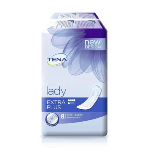 TENA Lady Extra Plus pads offer superior absorption and leakage security with odour control, a Dry Fast Core, and a breathable backsheet for discreet incontinence protection and freshness.
