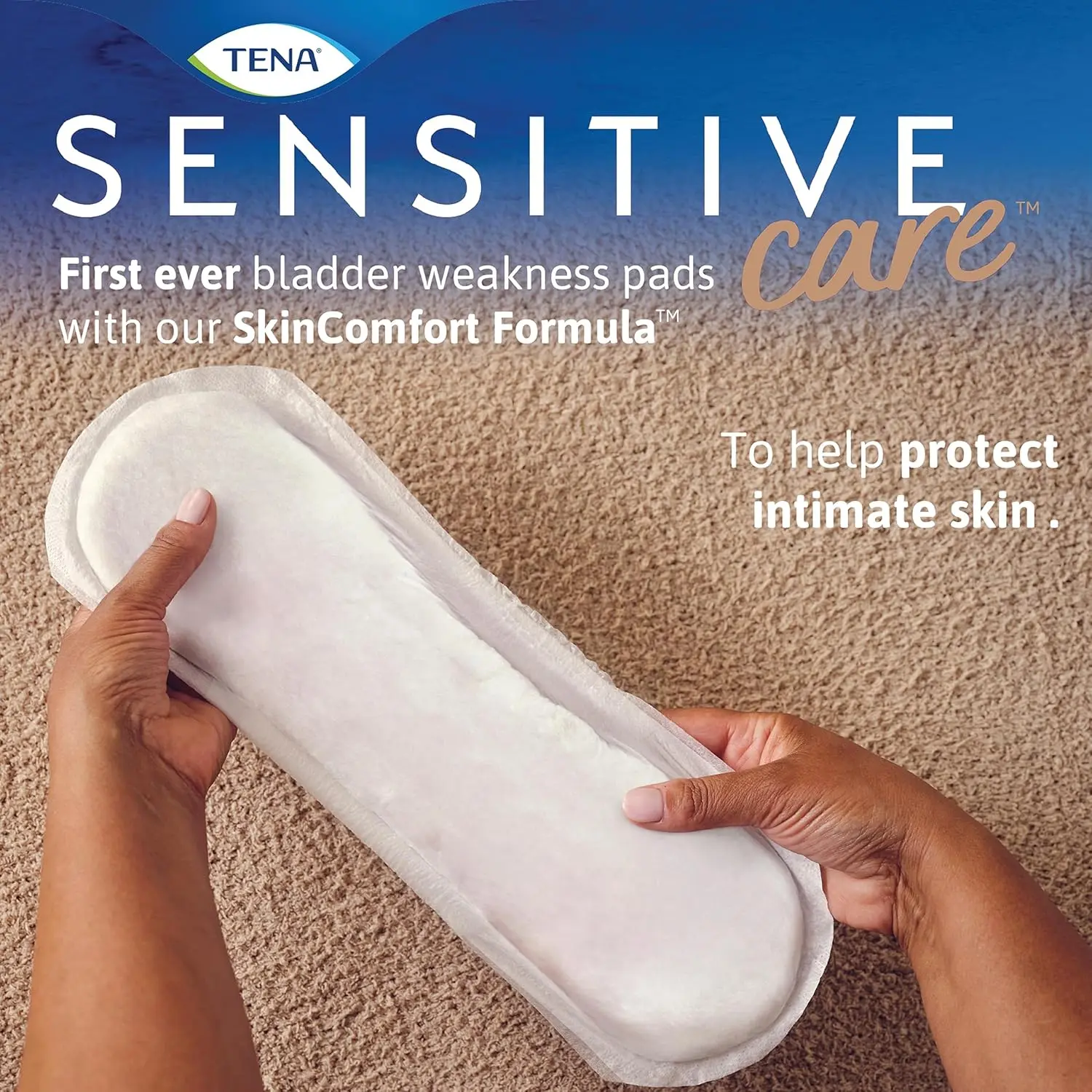 Tena Serenity Ultimate Regular Pads with DRYFAST CORE and lie down protection, offering advanced odor control and individual wrapping for discreet use.
