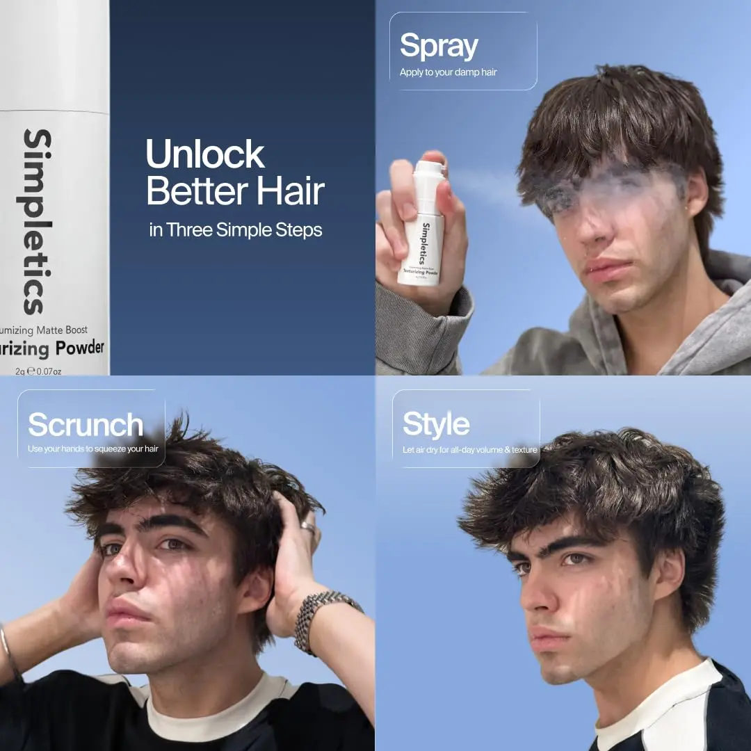 Simpletics texturizing powder gives your hair lift, volume, and a matte finish using a natural, minimalist formula free of harsh chemicals.