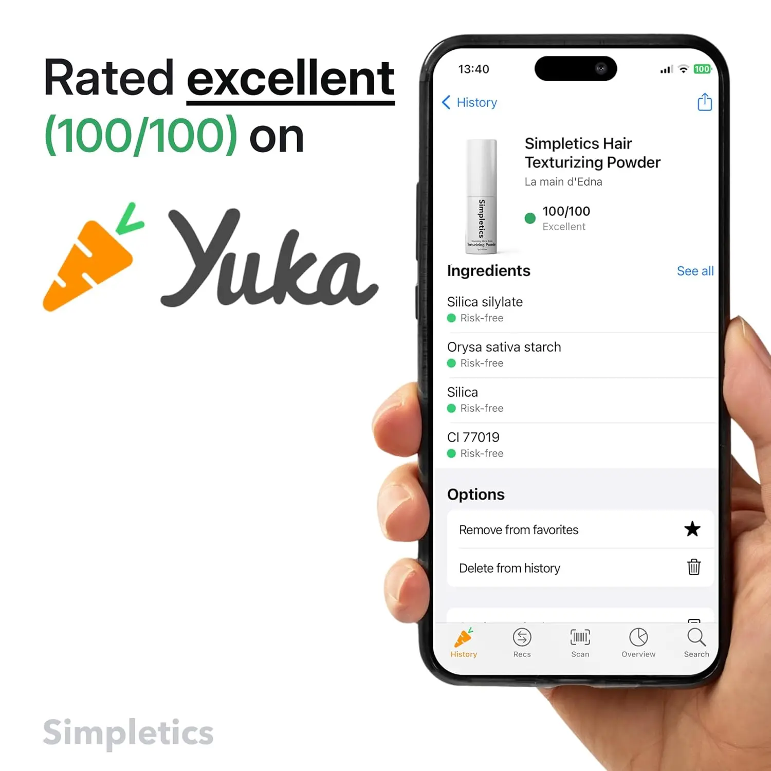 Simpletics texturizing powder gives your hair lift, volume, and a matte finish using a natural, minimalist formula free of harsh chemicals.