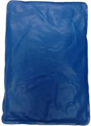A blue vinyl cold pack provides up to 30 minutes of soothing relief from pain, swelling, and fever.