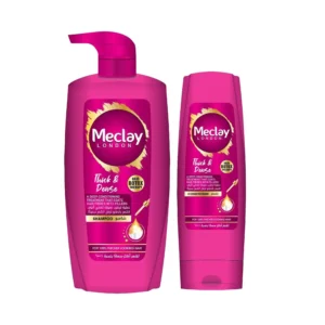Meclay London Thick & Dense shampoo and conditioner set for visibly thicker and fuller looking hair.